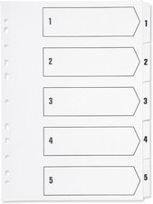 Image of 1-5 Index Multi-Punched Polypropylene White A4