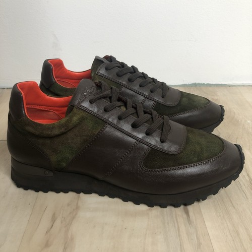 RALPH LAUREN Mens Sneaker Sz 8.5 Italy Camo Suede Leather Purple Label MSRP $850 - Picture 5 of 15