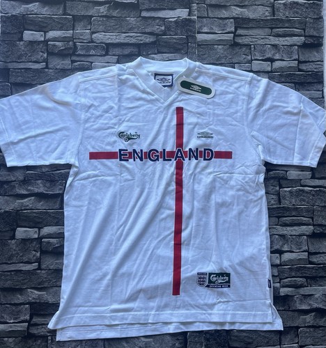 England Umbro Carlsberg Beer Sponsor Cotton T-shirt Size Men’s Large L New Tag - Picture 1 of 7