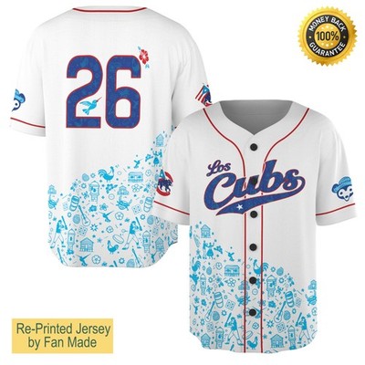 Newest Arrivals - Cubs Puerto Rican Heritage Giveaway Custom Jersey - All Size