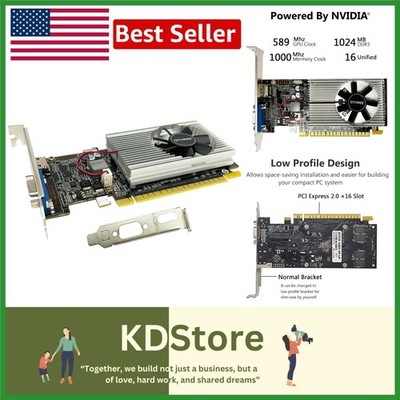 NVIDIA GeForce GT 210 1024MB Low Profile Graphics Card with HDMI & VGA