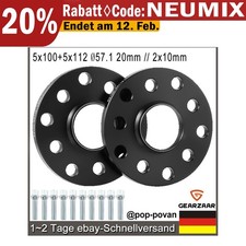 Spurverbreiterung Für Seat Skoda 2x 15mm 5x100 + 5x112 mit Radschrauben Schwarz