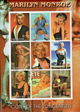 Tajikistan 2001  MARILYN MONROE American Actress Sheet (9) Perforated MNH