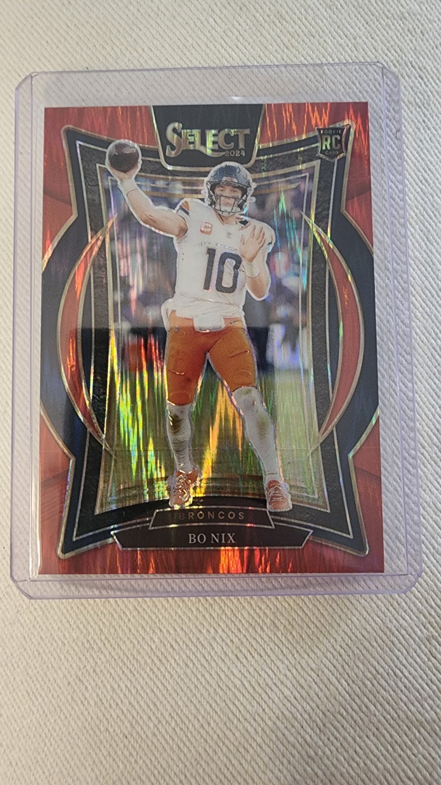 Bo Nix 2024 Panini Select Concourse Red Shock #30 Rookie /249
