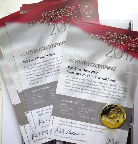 [R3917] Münzensammlung Österreichs Premiumausgaben 2017 inkl Goldmedaille - Imagen 6 de 9