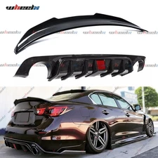 Carbon Fiber Rear Bumper Diffuser & Rear Spoiler Fit for 2018-2023 Infiniti Q50