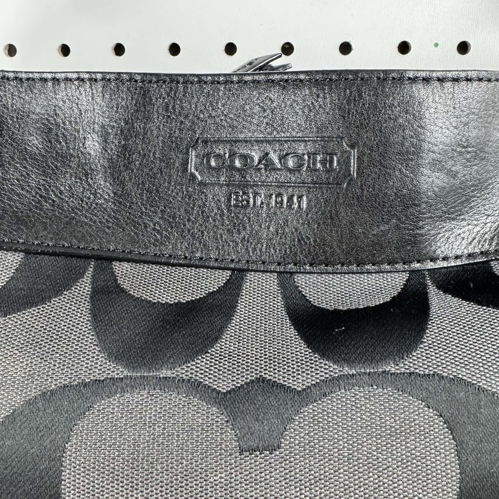 Vtg Coach Y2K Signature C Jacquard Hobo Shoulder Bag Black Leather Trim thumbnail 3