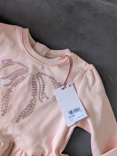 New Ted Baker Gorgeous Girls Pink Bow Sequin Jumper Dress Age 18-24m Gift - Picture 10 of 17