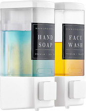 Shampoo and Conditioner Dispenser for Shower,2 Chamber,White