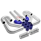 UNIVERSAL 8PC 3"ALUMINUM FMIC TURBO INTERCOOLER PIPE+SILICONE COUPLER KIT SILVER