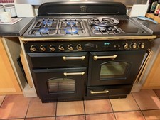 Rangemaster Classic 110 Dual Fuel Range Cooker 110cm 5 Hobs 2 Ovens Black