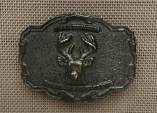 Deer Hunting An American Heritage Belt Buckle Wyoming Studios 1977 MADE IN USA