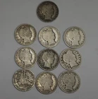 (10) US Barber Silver Halves 50c Nice Lot Ave Circ.