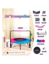 Kids Mini Trampoline W/ Foam Handle Indoor Outdoor Rebounder Fitness Fun New