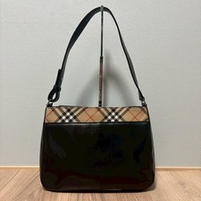 Borsa a tracolla Y2K BURBERRY LONDON Nova Check in pelle canvas nera
