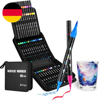 48 Farben Acrylstifte Set Mit Doppelspitze, Acrylmarker (Pinsel & Feine Spitze),