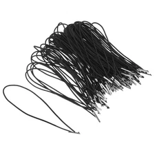  100pcs Elastic Barbed Cord - 4.9" Stretch Loop Band String with Metal Ends for