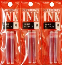Platinum Refills Red for Preppy Fountain Pen Cartridge - SPN-100A-11