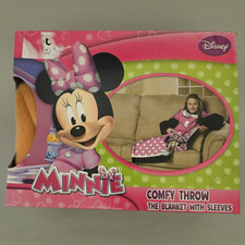 Disney Minnie Mouse Comfy Throw Blanket w/ Sleeves 48x48 Pink Polka Fleece