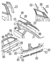 Genuine Mopar Front Door Molding Left YK33ZSPAA