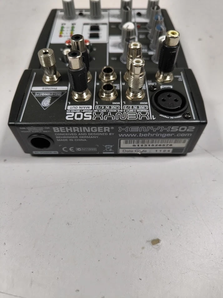 Behringer XENYX 502 Mixer - Used, Untested Buttons, Cosmetic Wear - Image 3 of 4