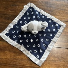 Carters Child of Mine Lovey Puppy Dog Gray Navy Stars Security Baby Blanket 12  