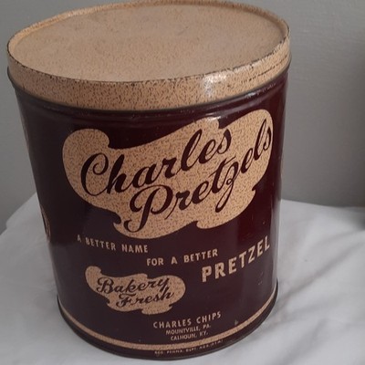 Charles Chips Bakery & Baking Advertising Tin Brown Beige