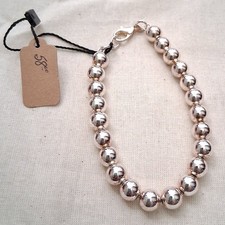 925 Sterling Silver beaded Ball bracelet Polished 8 Inches Unbranded