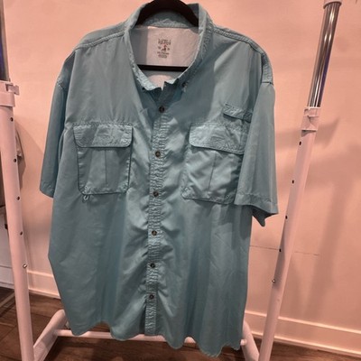 Redhead Bass Pro Shops Boat Short Sleeve Button Down Shirt 3XL Blue