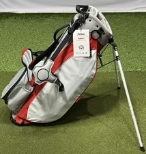 NEW Titleist Players 5 Double Strap Stand Carry Golf Bag Gray/Red/White No Logo