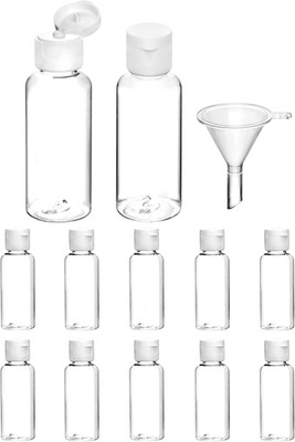   12 Stück 50 Ml Reiseflaschen Set, Kunststoff Reiseflaschen Für Toilettenartike