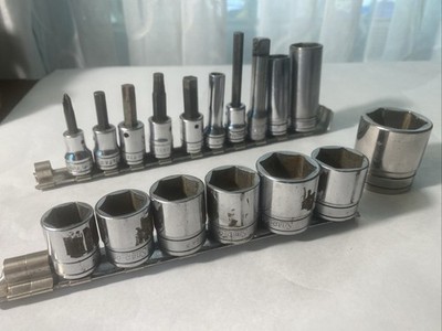 17 Snap-On Tools 3/8 Drive Socket set 6 Point Mixed Lot Check Out Photos