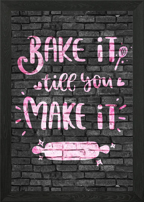 Positive Bake it Graffiti Framed Wall Art Poster Canvas Print Picture