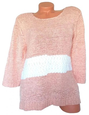 Helena Vera Damen PULLOVER Longpullover Boucle Strick apricot Größe 44 NEU PU10