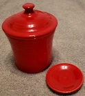 Fiesta, HLC Scarlet, Jam Jar with Lid & Refrigerator Magnet Plate - Nice!!!