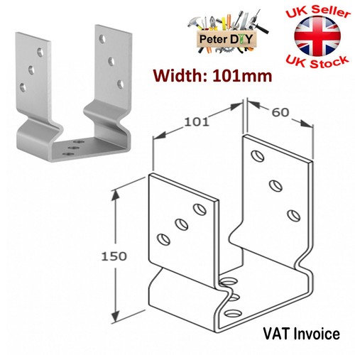 PERGOLA Post FENCE Heavy Duty Galvanised ("U" Shape) Foot 71-141mm Thickness 4mm - Picture 5 of 7