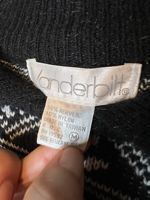 Vintage Vanderbilt Acrylic Knit Sweater size M Ski, Holiday