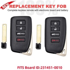 2x For Lexus Rx350 Rx450h 2016 - 2022 Smart Keyless Remote Key Fob 231451-0010 2x For Lexus Rx350 Rx450h 2016 - 2022 Smart Keyless Remote Key Fob 231451-0010