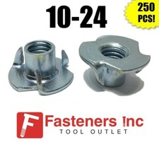 (Qty 250) 3 Prong T-Nut 10-24 x 5/16" (Tee Nut) Zinc Plated