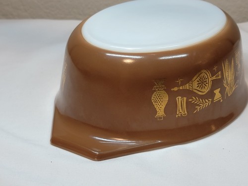 Vintage Pyrex Brown Gold Early American 1.5 Qt Casserole Baking Dish With Lid - Picture 8 of 8