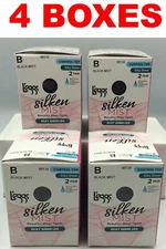 L'eggs Women's Silken Mist 8 Pair Silky Sheer Leg Panty Hose, Size B, Black Mist