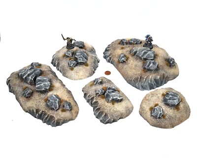 Modular Desert Outcroppings Terrain (5 Pieces) for RPGs & Wargames   DnD, Warham