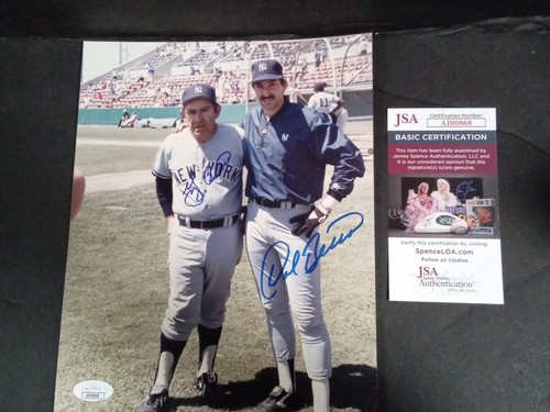 Yogi Berra & Dale Berra signiertes NY Yankees Farbfoto JSA COA-1 # - Bild 1 von 5