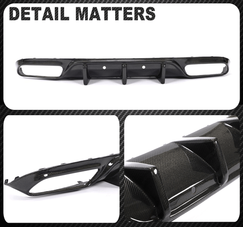 Für Mercedes C205 A205 C63AMG 15-19 Carbon Heckdiffusor Heck Stoßstange Diffusor - Picture 11 of 11