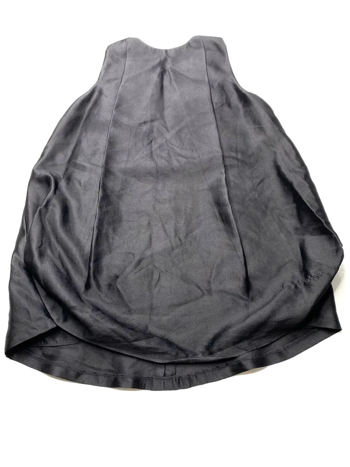 Vera Wang Womens Silk Cotton Cocktail Mini Tunic Dress Black Embellished Sz S P - Image 2 of 4