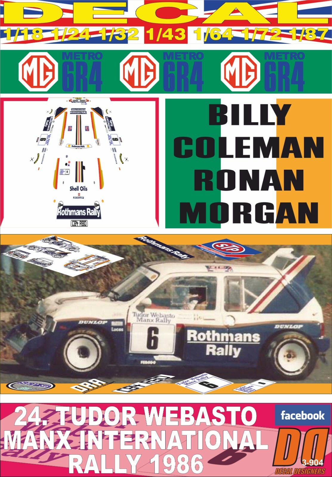 Autocollant MG Metro 6R4 - Rallye Eklund 1986 7ème Position - Neuf, Sans Marque, Pour Collectionneurs