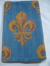 Goblys Tapestry Map Book Cover, Fleur de Lis, Main Roads of France