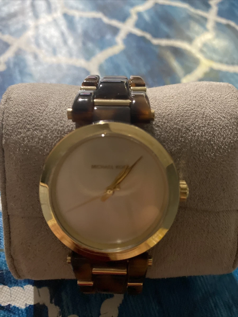 Michael Kors MK4314 Delray Tort Gold Dial Tortoise Acetate Women s