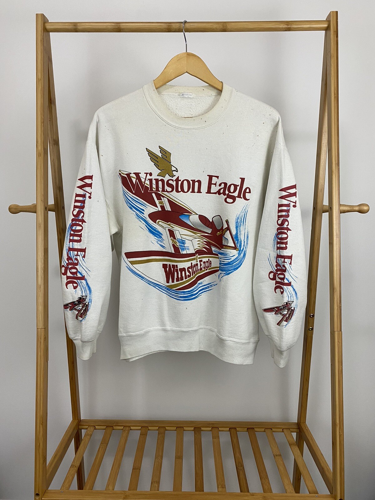 VTG Winston Eagle Hydroplane Racing AOP All Over Print Sweatshirt Size M RARE
