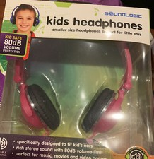 Kids Headphones, Sound Logic Cuffs, 3.5mm Stereo Headset for Children, Pink
